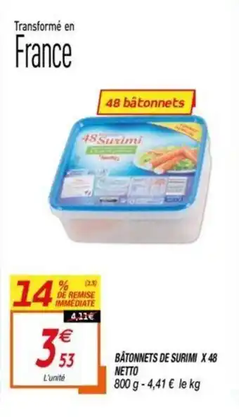 Netto Bâtonnets de surimi offre