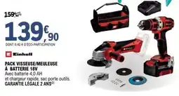 E.Leclerc Brico Pack visseuse meuleuse à batterie 18v offre