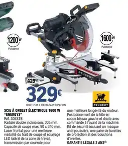 E.Leclerc Brico Scie à onglet électrique 1600 w energys offre