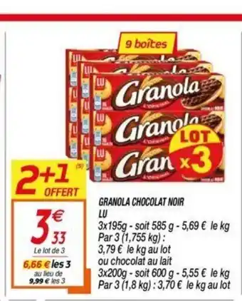 Netto Granola chocolat noir lu offre
