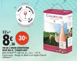 E.Leclerc Vin de l'union européenne rosé bib champlure offre