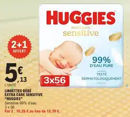 E.Leclerc Lingettes bébé extra care sensitive huggies offre