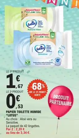 E.Leclerc Papier toilette humide lotus offre