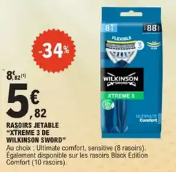E.Leclerc Rasoirs jetable xtreme 3 de wilkinson sword offre