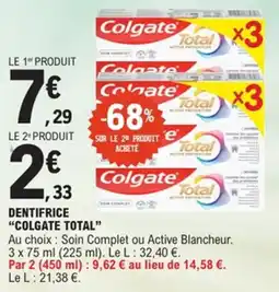 E.Leclerc Dentifrice colgate total offre