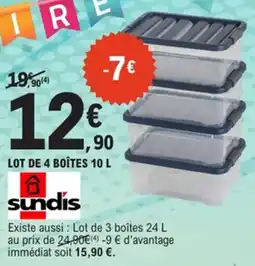 E.Leclerc Lot de 4 boîtes sundis offre