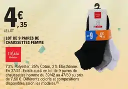 E.Leclerc Lot de 9 paires de chaussettes femme offre