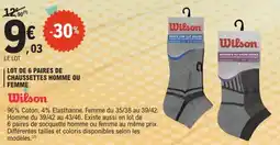 E.Leclerc Lot de 6 paires de chaussettes homme ou femme offre