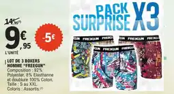 E.Leclerc Lot de 3 boxers homme freegun offre