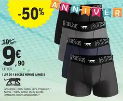 E.Leclerc Lot de 4 boxers homme airness offre