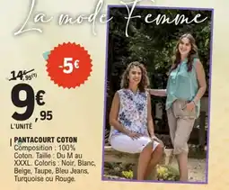 E.Leclerc Pantacourt coton offre