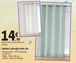 Rideau à oeillets effet lin