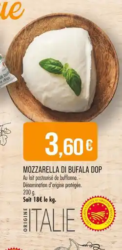 Match MOZZARELLA DI BUFALA DOP offre