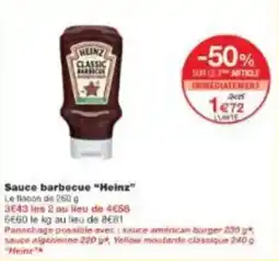 Monoprix Sauce barbecue heinz offre
