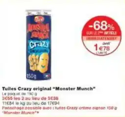 Monoprix Tuiles crazy original monster munch offre
