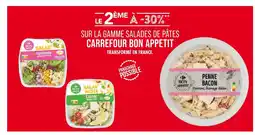 Match CARREFOUR BON APPETIT LE 2ÈME À -30% SUR LA GAMME SALADES DE PÂTES CARREFOUR BON APPETIT offre