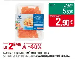 Match CARREFOUR EXTRA Lardons de saumon fumé offre