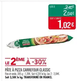 Match CARREFOUR CLASSIC PÂTE À PIZZA offre