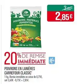 Match Carrefour Classic' Poivrons en lanières offre