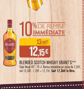 Match GRANT’S Blended Scotch Whisky offre