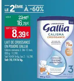 Match GALLIA Lait de croissance en poudre offre