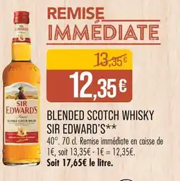 Match SIR EDWARD’S Blended scotch whisky offre