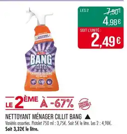Match CILLIT BANG ▲ Nettoyant ménager expert crasse & calcaire offre