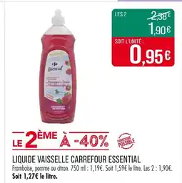 Match Carrefour Essential Liquide vaisselle offre