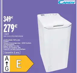 Intermarché Candy Lave-linge top 6 kg offre