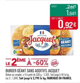 Match JAQUET Burger géant sans additifs offre