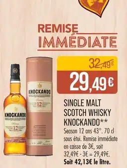 Match KNOCKANDO Single malt scotch whisky offre