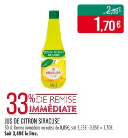 Match Siracuse Jus de citron offre