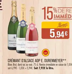 Match E. Durenmeyer Crémant d'Alsace AOP offre