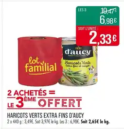 Match D'aucy Haricots verts extra fins offre