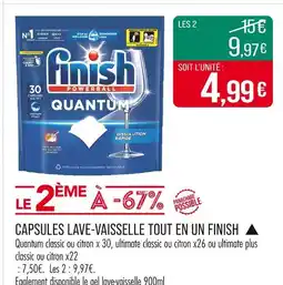 Match FINISH Capsules lave-vaisselle tout en un offre