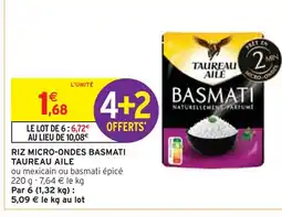 Intermarché TAUREAU AILE Riz micro-ondes basmati offre