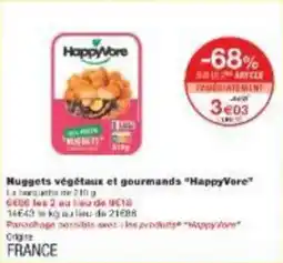 Monoprix Nuggets végétaux et gourmands happyvore offre