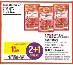 Intermarché COCHONOU Saucisson sec 30 tranches fines offre