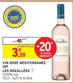 Intermarché Les Rozallées Vin rosé Méditerranée IGP offre