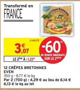 Intermarché EVEN 12 crêpes bretonnes offre