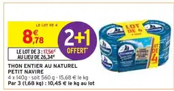 Intermarché Petit Navire Thon entier au naturel offre