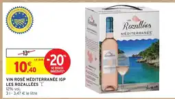 Intermarché Les Rozallées Vin rosé Méditerranée IGP offre