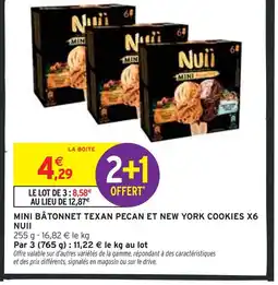 NUII Mini bâtonnet Texan Pecan et New York Cookies x6
