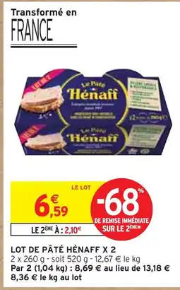 Intermarché HÉNAFF Lot de pâté Hénaff x 2 offre
