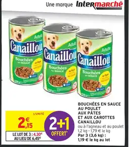 Intermarché Canaillou Bouchées en sauce au poulet aux pâtes et aux carottes offre