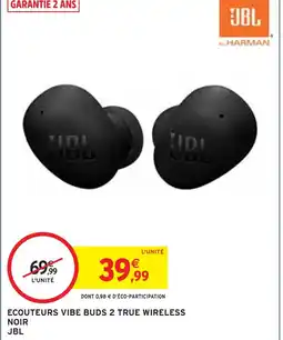 JBL Ecouteurs Vibe Buds 2 True Wireless Noir