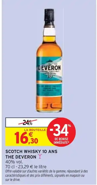 Intermarché THE DEVERON Scotch whisky 10 ans offre