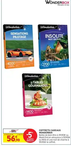 Intermarché Wonderbox Coffrets cadeaux offre