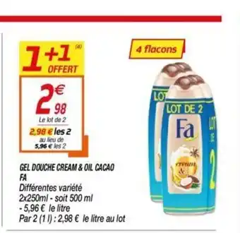 Netto Gel douche cream & oil cacao fa offre