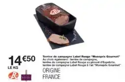 Monoprix Terrine de campagne label rouge monoprix gourmet offre